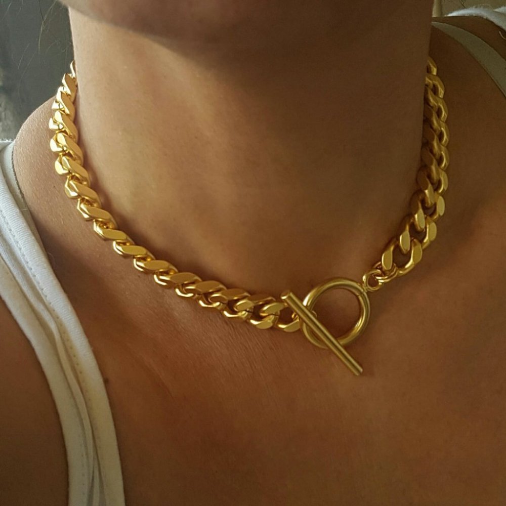 Chunky Link Chain Choker Necklace